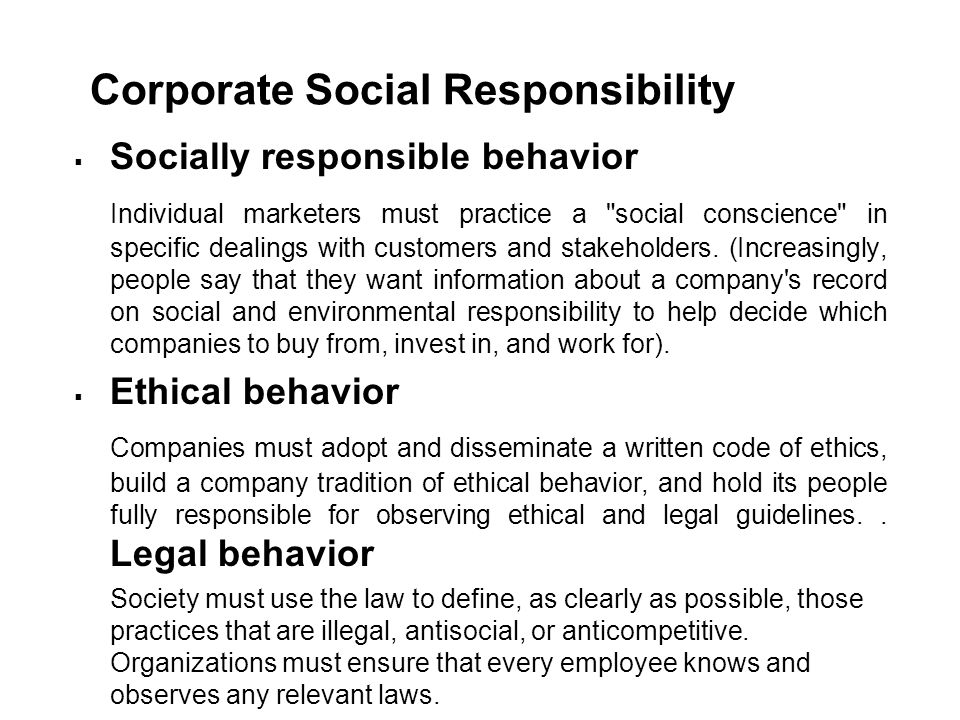 Code of Social Responsibility and Behavior